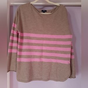 Womens large pink striped Gap sweater